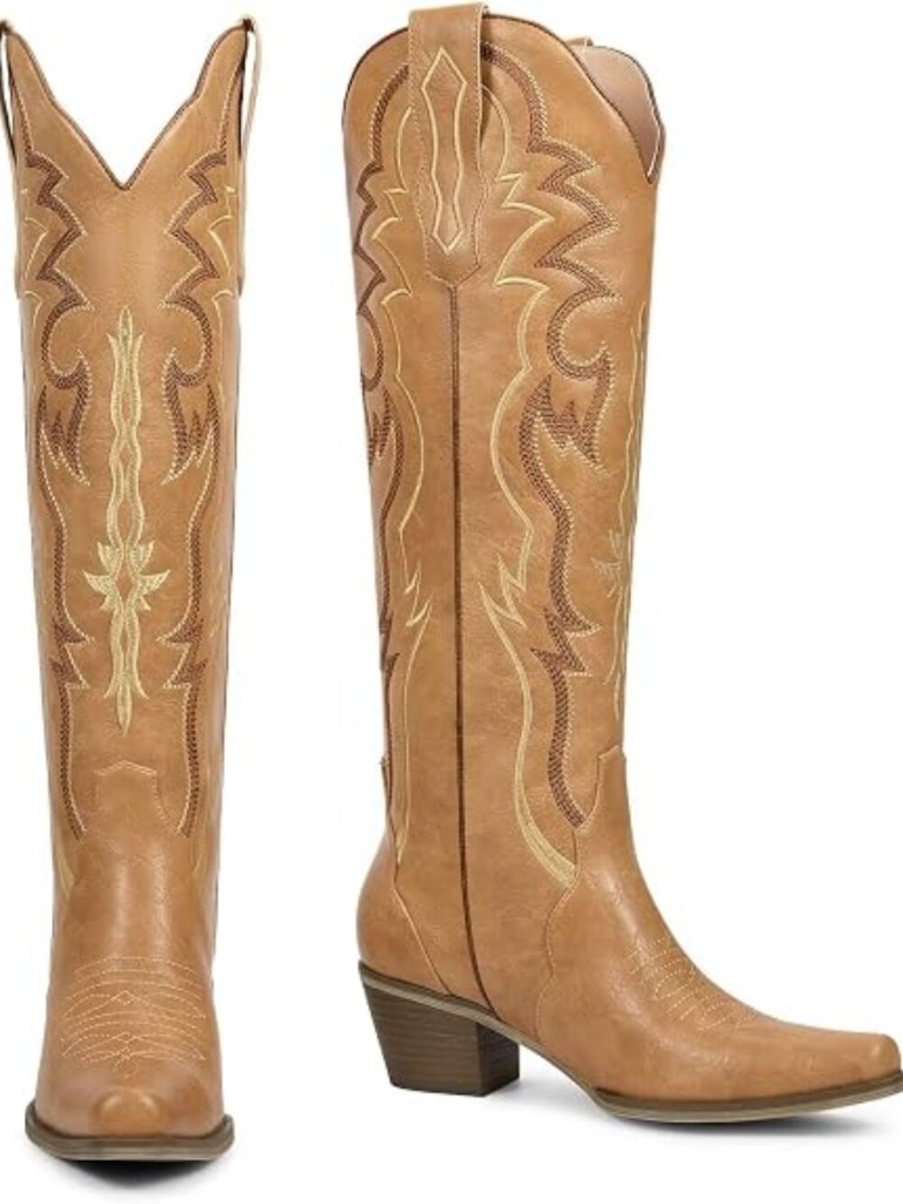 Cowboy Boots for Women Knee High, Low Heeled Stable and Comfortable